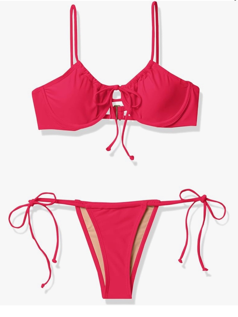 Underwire Bikini Set in Bright Pink
